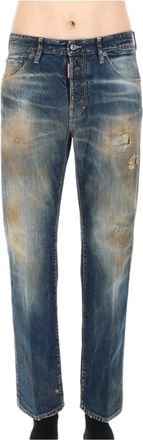 Dsquared2 Distressed Straight-Leg Cotton Jeans