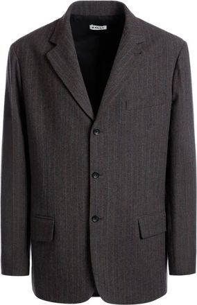 Bally pinstripe notch-lapel blazer - men - Virgin Wool/Cotton - 50 - Grey