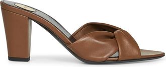 Saint Laurent Pointige Mules met Hak - Dames - Muiltjes - Bruin - 37 EU - Leer - Schoenen