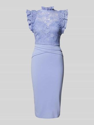 Lipsy Cocktailkleid mit Spitzenbesatz in Hellblau, Gr&ouml;&szlig;e 36