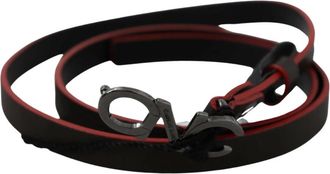 Costume National Italiaanse Leren Riem in Kastanjebruin Zwart - Dames - Riemen - Zwart - ONE Size - Leer - Accessoires