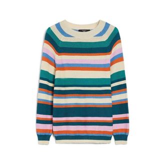Max Mara Linz Gebreide Trui - Dames - Ronde hals truien - Veelkleurig - XS - Katoen - Truien & Vesten