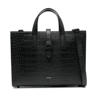 Emporio Armani Tassen, Heren, Zwart, ONE Size, Leer, Emporio Armani Bags.. Black