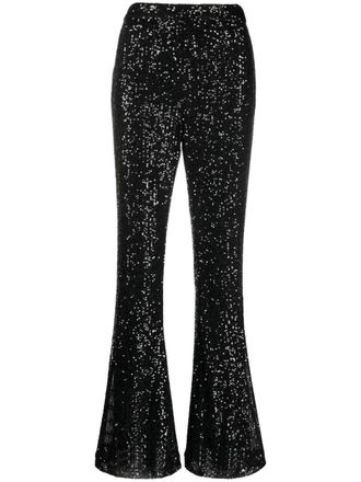 Twin-Set sequinned flared trousers - Black