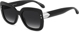 Isabel Marant Rechthoekige Zonnebril - Dames - Zonnebrillen - Zwart - 54 MM - Accessoires