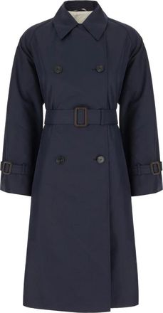Max Mara Stijlvolle Trenchcoat voor Vrouwen - Dames - Trenchcoats - Blauw - M - Katoen - Jassen