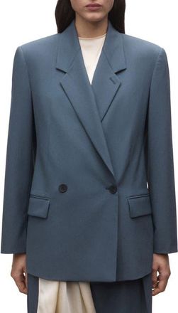 Mango Double Breasted Suit Jacket in Blue at Nordstrom, Size Xx-Large