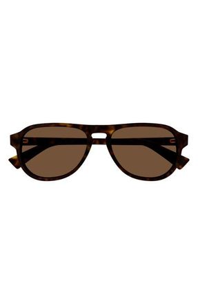 Bottega Veneta 55mm Pilot Sunglasses in Havana at Nordstrom