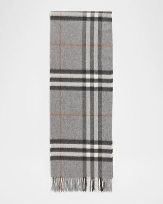 Burberry Mens Contrast Check Cashmere Scarf