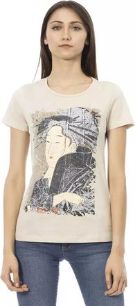 Trussardi Action T-Shirt - Dames - T-shirts - Beige - S - Katoen - Tops