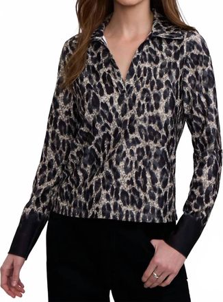 Foxcroft Cheetah Print Blouse In Black