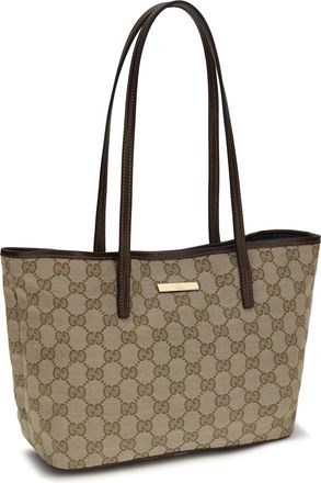 Gucci Womens Large Tribeca Tote Bag Vintag.sand-Dk Brown Polyester; Cotton; Polyamide Handbags Vintag.sand/dk Hand