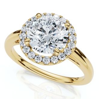 Pompeii3 Certified 1 3/4Ct Halo Round Cut Diamond Engagement Ring 14k Gold Lab Grown