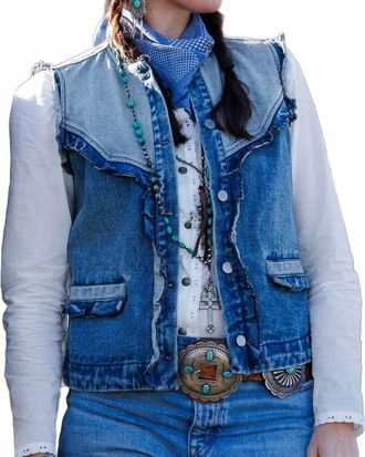 Tasha Polizzi Jeni Denim Vest In Washed Blue