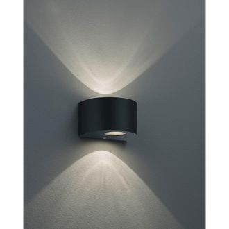 Reality Aplique Doble Led Rosario Negro H15 Cm Ip44 Trio Lighting