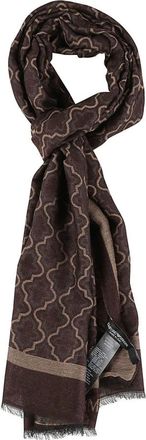Emporio Armani Sjaal van viscose en modal met geometrisch patroon - Heren - Sjaals - Bruin - ONE Size - Accessoires