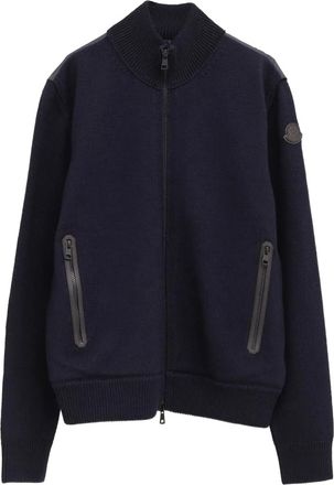Moncler zip quilted cardigan - Blue
