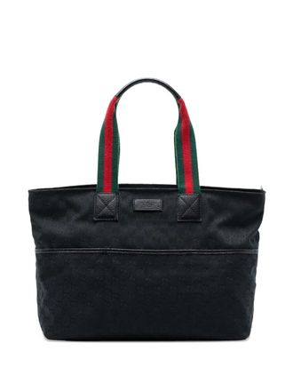 Gucci 2000-2015 GG Canvas Web tote bag - women - Canvas/Leather - One Size - Black