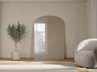 Vente-Unique Grande specchio ad arco in alluminio L. 118 x H. 170 cm Dorato - SONAVA