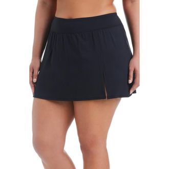Bleu Rod Beattie High Waist Skirted Bikini Bottoms in Black at Nordstrom, Size 22W