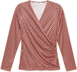 Maliparmi Micro Print Jersey T-Shirt - Dames - Longsleeves - Veelkleurig - 2XL - Polyester - Tops