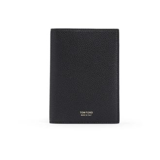 Tom Ford Wallets & Cardholders, male, Black, Size: ONE SIZE Black Leather Passport Holder Clutch