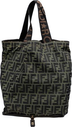 Fendi Pre-owned Womens Zucca Canvas And Nylon Foldable Tote - Dark Green Textile - One Size