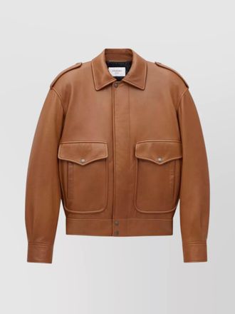 Saint Laurent relaxed fit leather outerwear