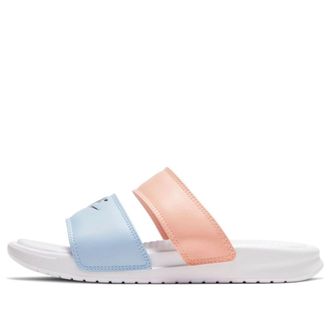 Nike (WMNS) Nike Benassi Duo Ultra Slide White/Blue/Pink 819717-109
