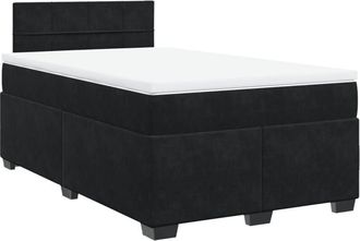 vidaXL Cama Box Spring Con Colch&oacute;n Terciopelo Negro 120x190 Cm Vidaxl