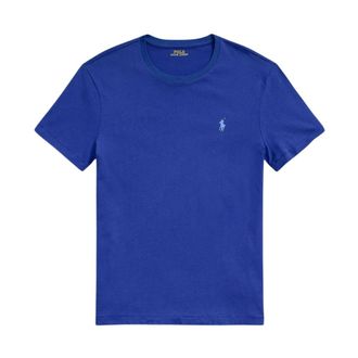 Polo Ralph Lauren Crew-neck Jersey T-Shirt Slim Fit - male - Polo Ralph Lauren - T-Shirts - Blue - XL - Tops