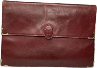 Cartier Pre-owned Leather Clutch - Dames - Vintage Clutch - Rood - ONE Size - Leer - Vintage