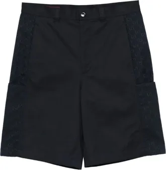 Gucci Casual Shorts, male, Blue, Size: XL Logo-Button Shorts