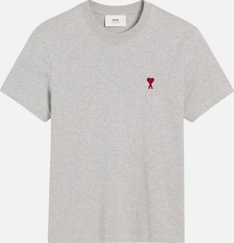 Ami Mens Ami Paris de Coeur T-Shirt in Grey - Size: 36