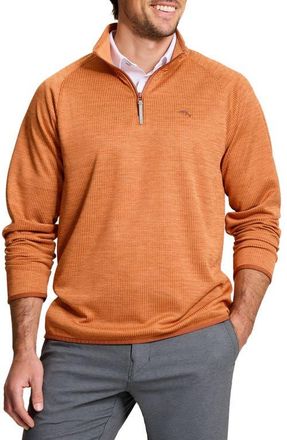 Tommy Bahama Palm Pro IslandZone Performance Half Zip Pullover in Vegas Orange at Nordstrom, Size X-Large