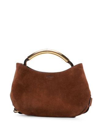 Moschino Curved Suede Handbag - Brown