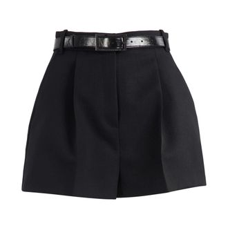 Elisabetta Franchi Korte Broeken, Dames, Zwart, L, Wol, Short Con Cintura