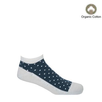 Peper Harow Polka Mens Organic Trainer Socks - White