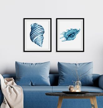 Queence Bild »Lisbeth« Kunst Meer Wassertiere 1 Stk. tlg. HD Premium Poster-Druck inkl. Holzrahmen