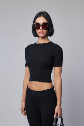Courr&egrave;ges Top Buckle Rib Knit