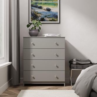 Lewis's Yarmouth 4 Drawer Chest in Uniform Grey & Dusk Grey - Ready Assembled - Lewiss Home | TJ Hughes