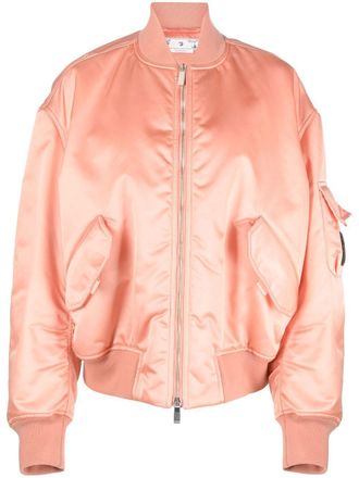 Off-white Bomberjack met logopatch - Oranje