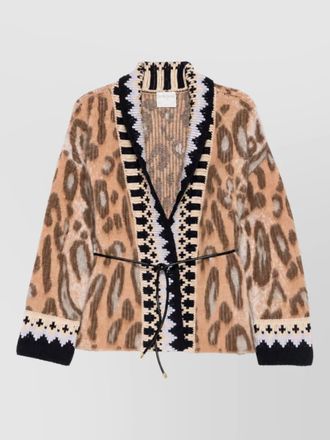 Forte_Forte alpaca-blend oversized leopard-jacquard cardigan