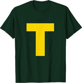 Generic Letter T Costume Funny Chipmunk Fancy Dress T-Shirt Mens Halloween Cosplay Costume Short Sleeve Round Neck Tshirt Christmas Streetwear(Dark Green, XS)