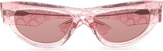Gucci Womens Eyewear Pink Crackle Acetate