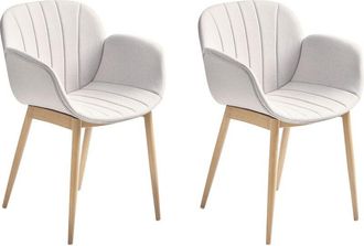 Beliani Set of 2 Dining Chairs ALICE Light Grey