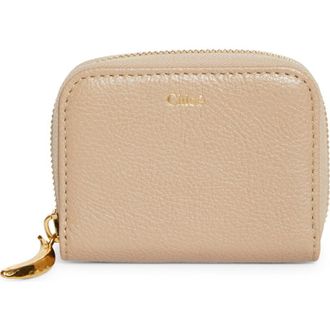 Chlo&eacute; Banana Grained Leather Zip Coin Purse in Boyish Brown at Nordstrom Rack