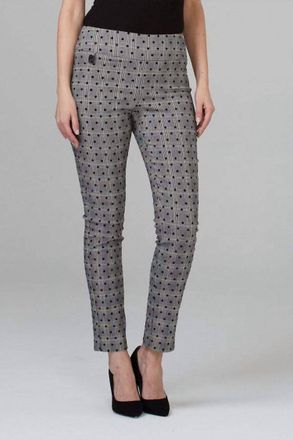 Joseph Ribkoff Pock A Dot Pant In Black/gray