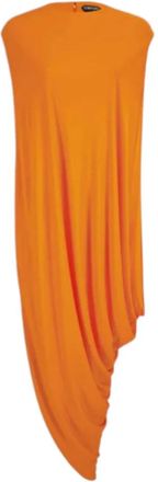 Tom Ford Asymmetrische Mouwloze Jurk - Dames - Casual kleedjes - Oranje - XS - Kleedjes