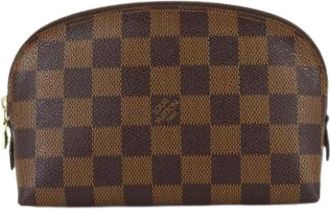 Louis Vuitton Pre-owned Clutches, female, Brown, Size: ONE SIZE Pre-owned Damier Canvas Pochette